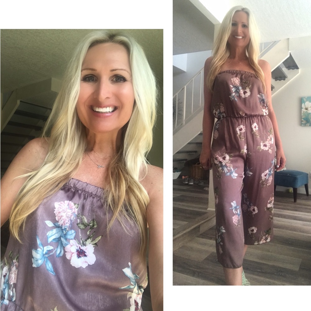 ☕️Lovely Mocha Floral Jumpsuit 🤩 Sale